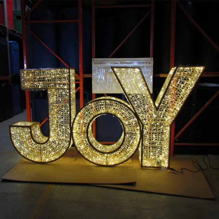 Giant Pre-Lit LED Joy Sign - Outdoor Holiday Décor – Certified Lights